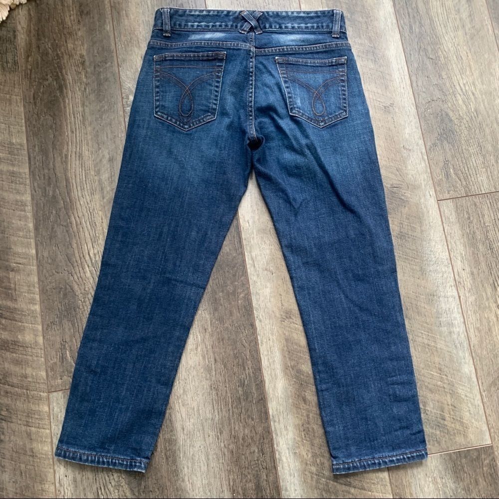 Calvin Klein Mid Rise Cropped Jeans Buttons Size 4 - Picture 9 of 10